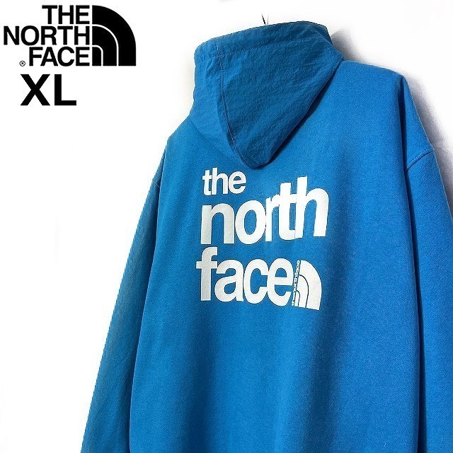 1円～!売切!【正規新品】THE NORTH FACE◆W COORDINATES HOODIE パーカー US限定 フードナイロン切替 ハーフドームロゴ(XL)青 181130-15の画像2