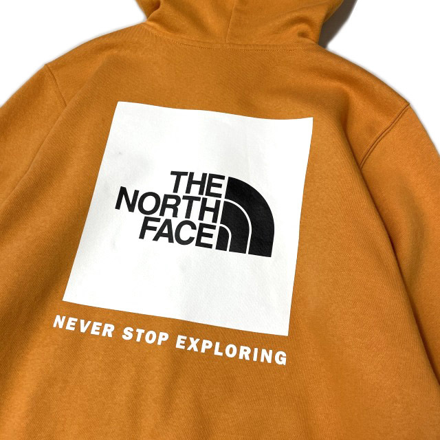 1円～!売切!【正規新品】THE NORTH FACE BOX NSE PULLOVER HOODIE パーカー US限定 バックプリント 裏起毛 男女兼用(M)オレンジ 181130-10の画像5