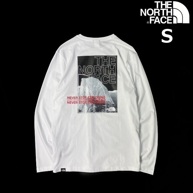 1円～!売切!【正規新品】THE NORTH FACE DOME BACK GRAPHIC L/S 長袖 Tシャツ ロンT US限定 グラフィック 上質 アウトドア(S)白 180902-20の画像1