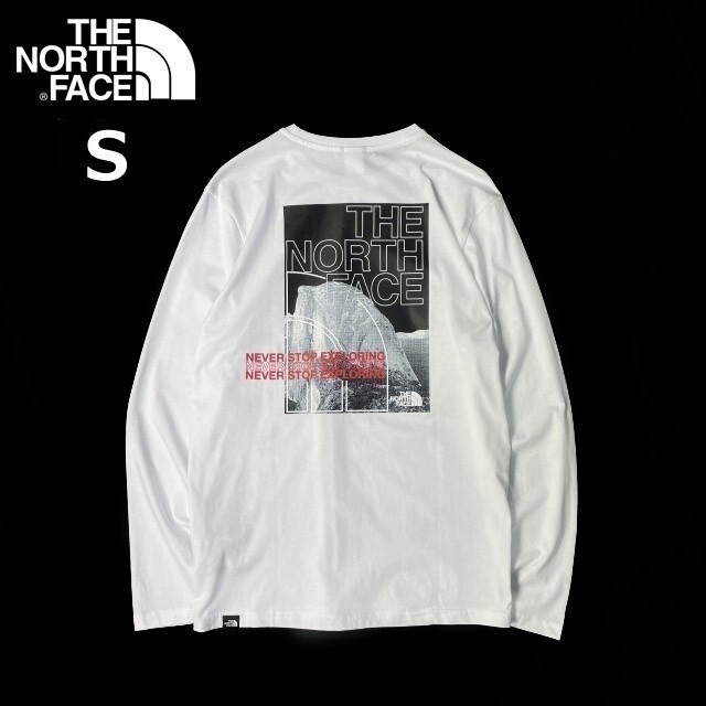 1円～!売切!【正規新品】THE NORTH FACE DOME BACK GRAPHIC L/S 長袖 Tシャツ ロンT US限定 グラフィック 上質 アウトドア(S)白 180902-20の画像3