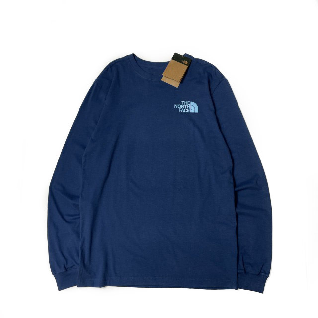 1円～!売切!【正規新品】THE NORTH FACE◆L/S GRAPHIC INJECTION TEE 長袖 Tシャツ ロンT US限定 ビッグロゴ 男女兼用(M)青 180902-5の画像5