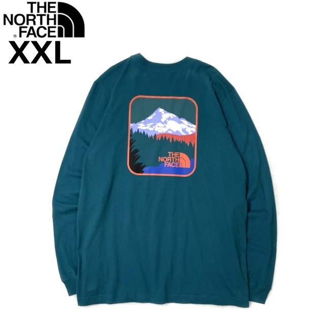 1円～!売切!【正規新品】THE NORTH FACE◆L/S PARKS TEE 長袖 Tシャツ ロンT US限定 バックプリント キャンプ アウトドア(XXL)緑 180902-5の画像3