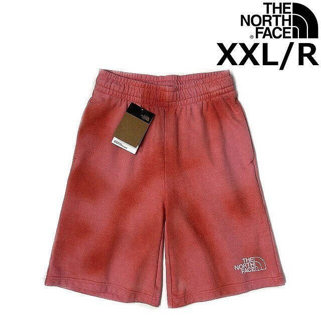 1円～!売切!【正規新品】THE NORTH FACE◆DYE SHORTS ショートパンツ スウェット US限定 後染め アウトドア(XXL/R)赤 タイダイ柄 190110-5_画像1