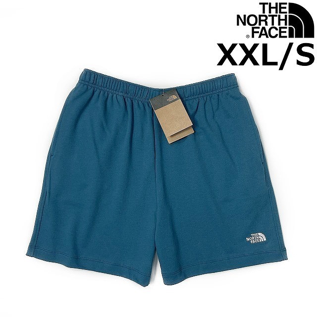 1円～!売切!【正規新品】THE NORTH FACE◆SIMPLE LOGO FLEECE SHORT ショートパンツ US限定 ロゴ刺繍 スポーツ シンプル(XXL)青② 190110-5の画像1