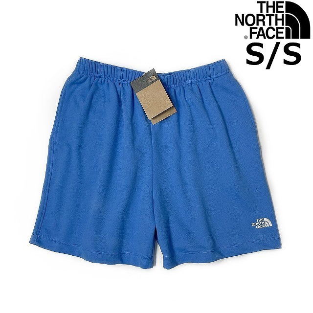 1円～!売切!【正規新品】THE NORTH FACE◆SIMPLE LOGO FLEECE SHORT ショートパンツ US限定 ロゴ刺繍 スポーツ シンプル(S)青 190110-5_画像1