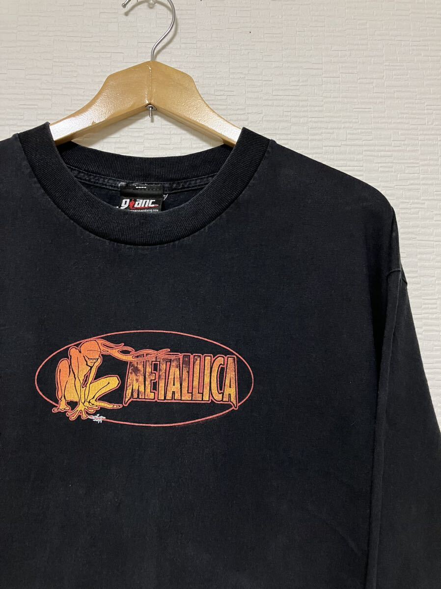 90s USA企画 Mexico製 vintage METALLICA メタリカ ロンT ビンテージ バンドT ブラック L コットン 長袖Tシャツ giantタグ後付 ケアタグ付_画像3