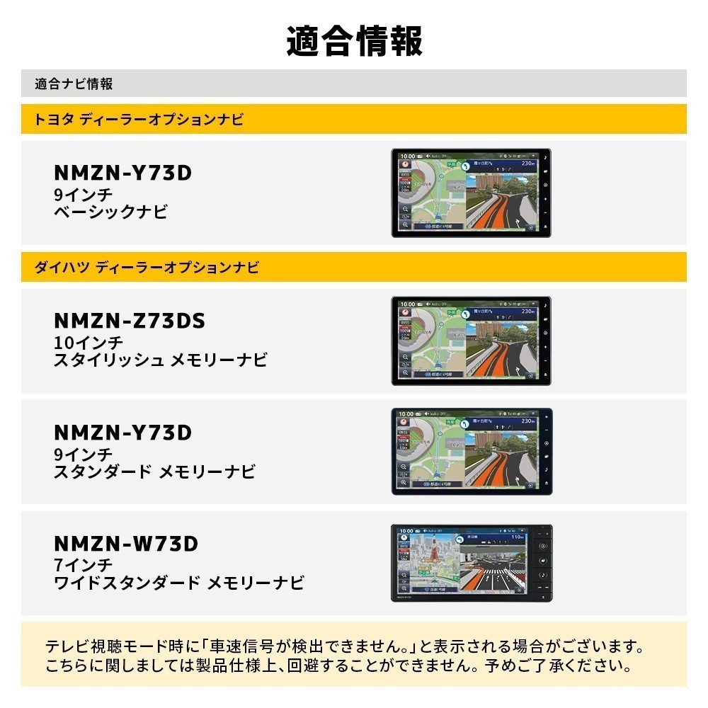 ダイハツ NMZN-Z73DS NMZN-Y73D NMZN-W73D テレビキャンセラー TVキット 走行中テレビ視聴 ナビ操作可能 ハーネス 切替 タイプ waT24b-d_画像4