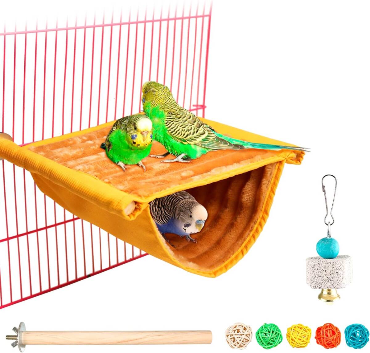 鳥たちの寝床 デグーハンモック暖かい小動物の家の巣 バードテント 含むインコ 止まり木 鳥のおもちゃ インコ ハムスター(L)_画像1