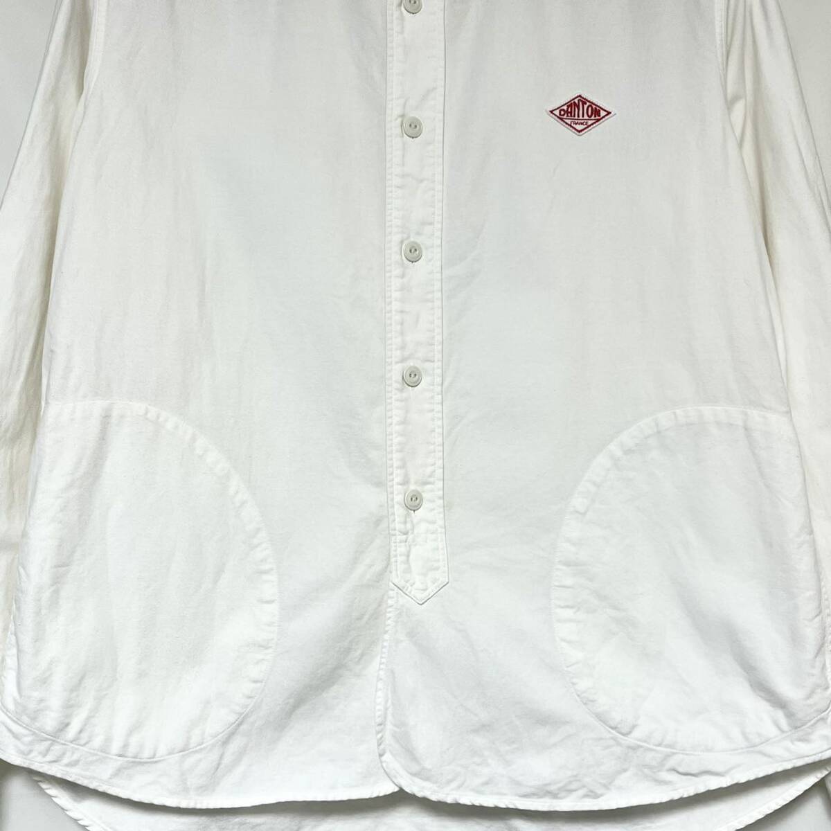 DANTON ダントン BAND COLLAR SHIRT OX JD-3607 バンドカラー オックス シャツ メンズ ユニセックス コットン ホワイト 白色 40 S Mの画像4