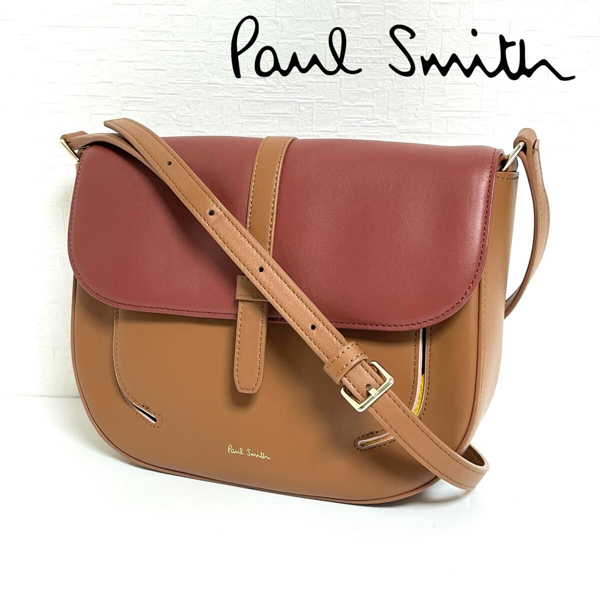 Paul Smith Paul Smith swirl in set shoulder bag leather cow leather lady's multi stripe bordeaux Brown 