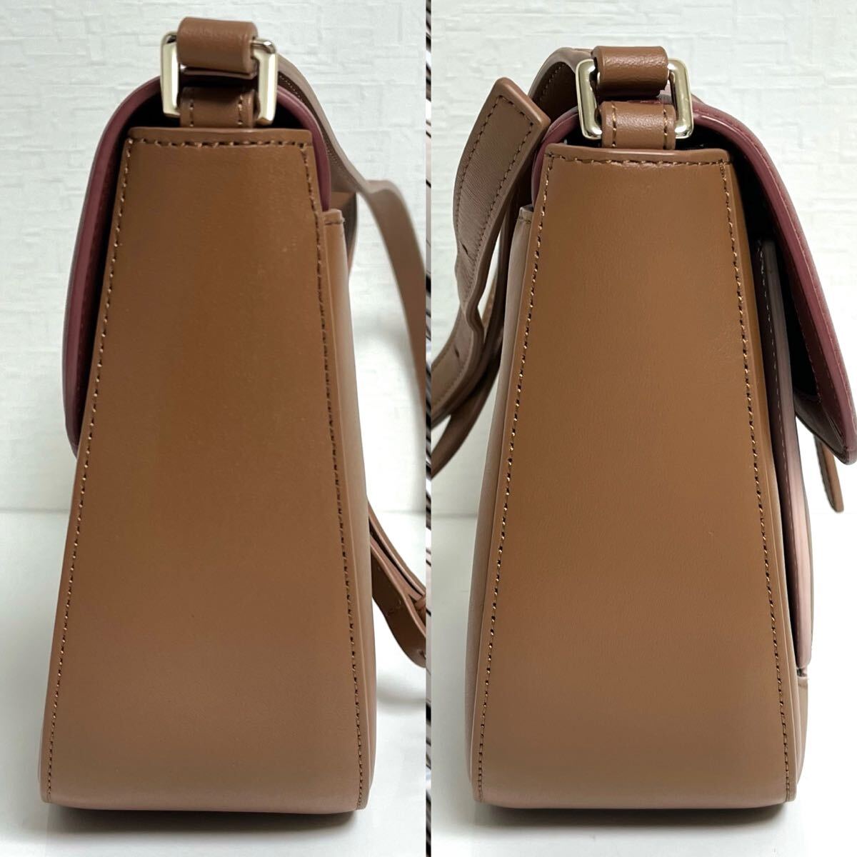 Paul Smith Paul Smith swirl in set shoulder bag leather cow leather lady's multi stripe bordeaux Brown 