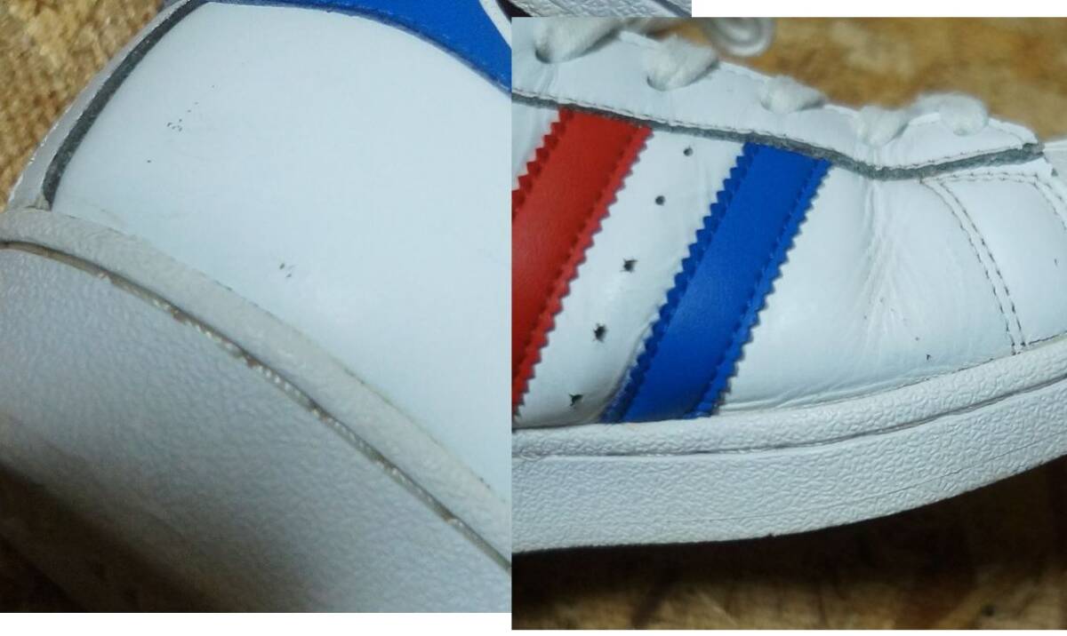 adidas 本革 SUPERSTAR US8 白青赤 BB2246 アディダス　スーパースター_画像10