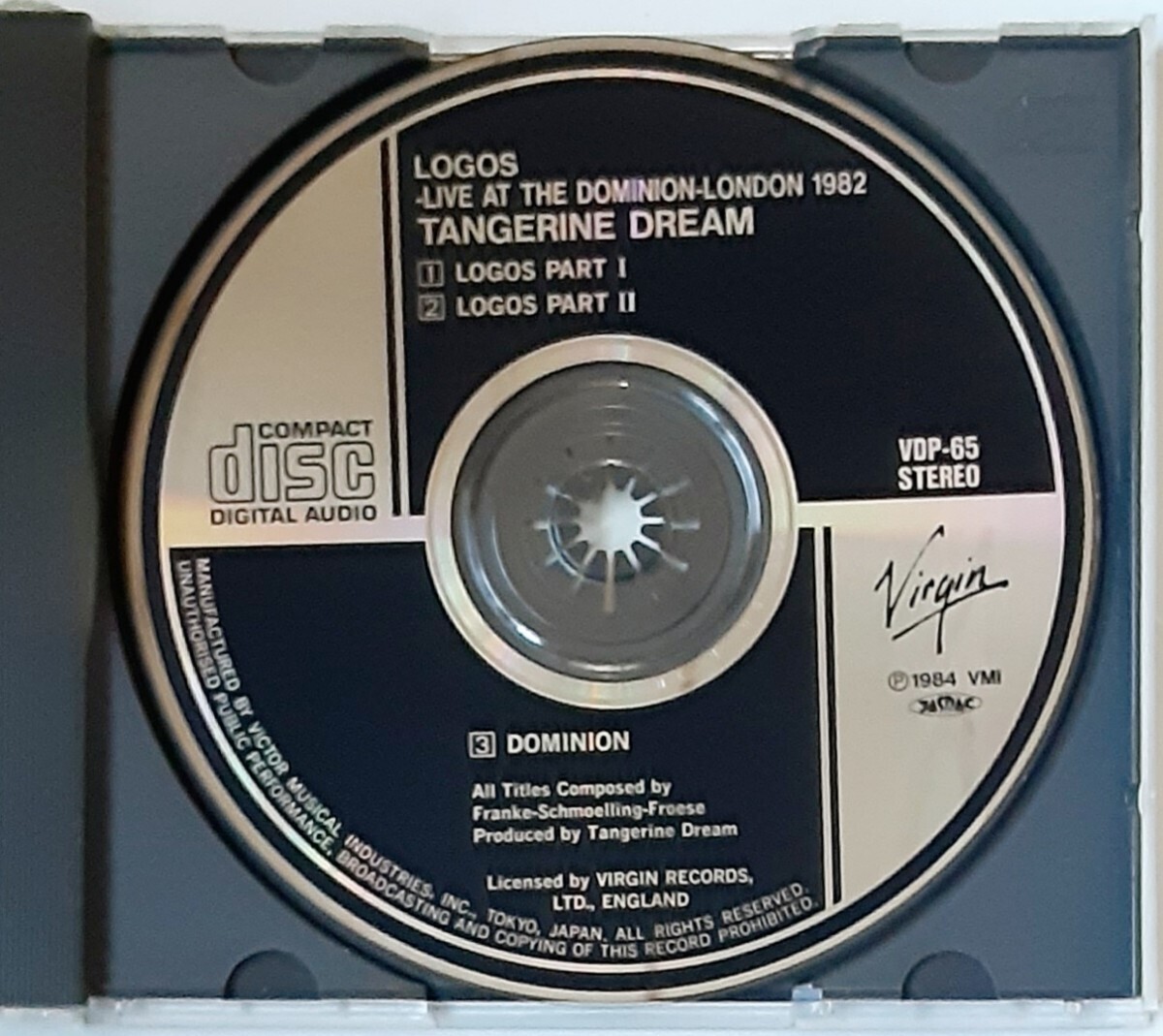 【初期国内盤】TANGERINE DREAM/LOGOS LIVE タンジェリン・ドリーム VDP-65 1984年 3500円定価の画像3