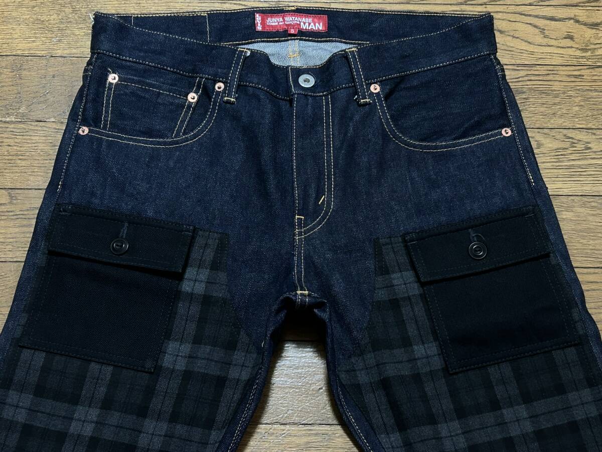 ※JUNYA WATANABE MAN COMME des GARCONS Levi's ジュンヤワタナベコムデギャルソンリーバイス WD-P205 再構築デニム 濃紺 日本製 S BJBD.D_画像3