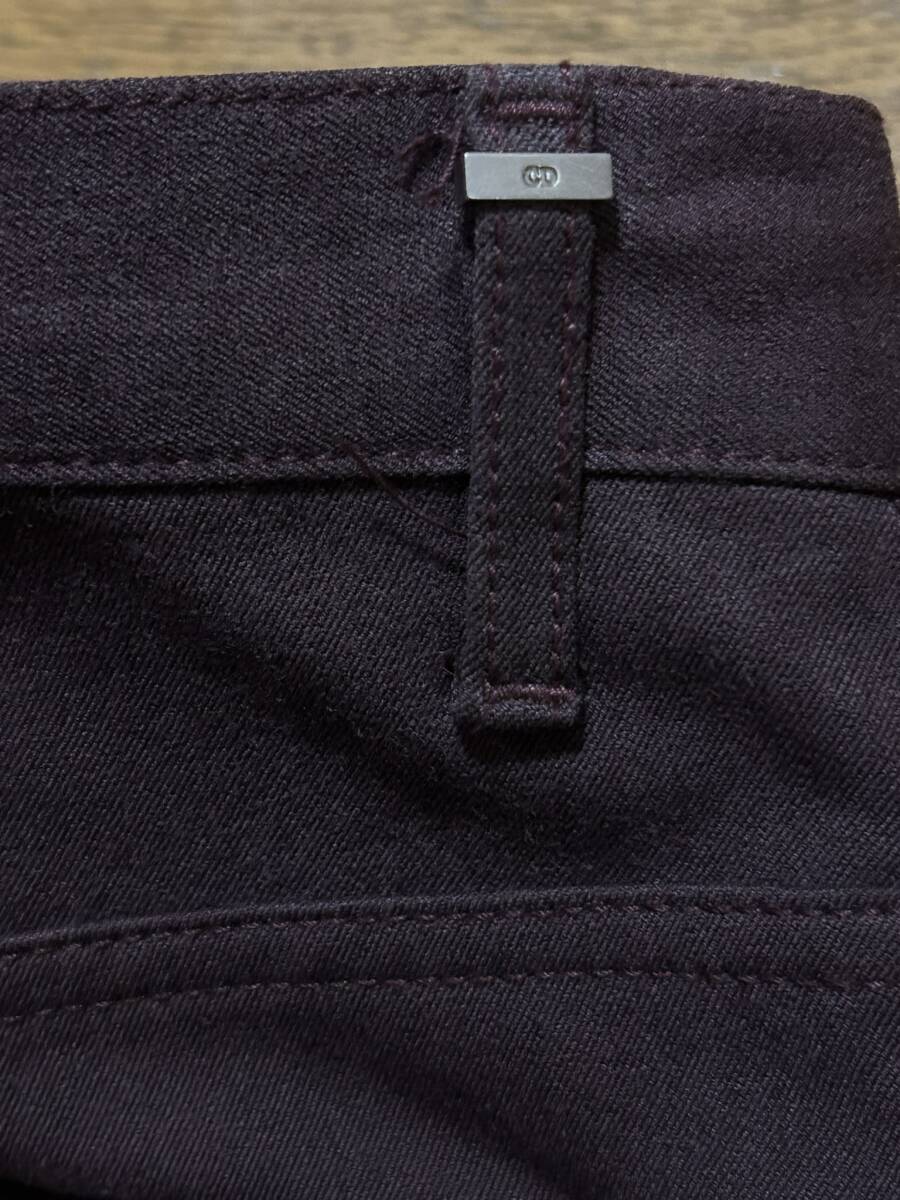 Dior homme ディオールオム 8H3111730917 レーヨン混 ストレッチデニムパンツ 日本製 ボルドー 29 　　　　　　　　 BJBD.D_画像5