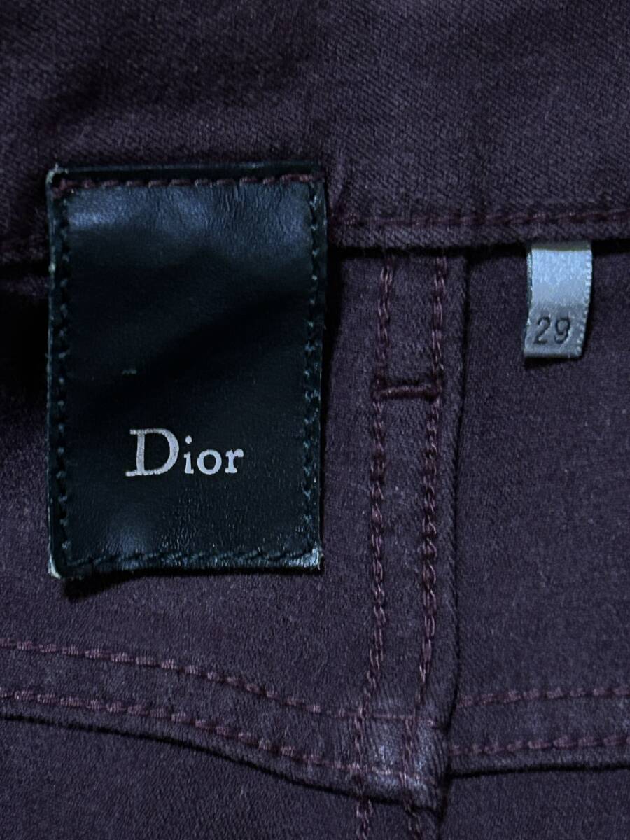 Dior homme ディオールオム 8H3111730917 レーヨン混 ストレッチデニムパンツ 日本製 ボルドー 29 　　　　　　　　 BJBD.D_画像7