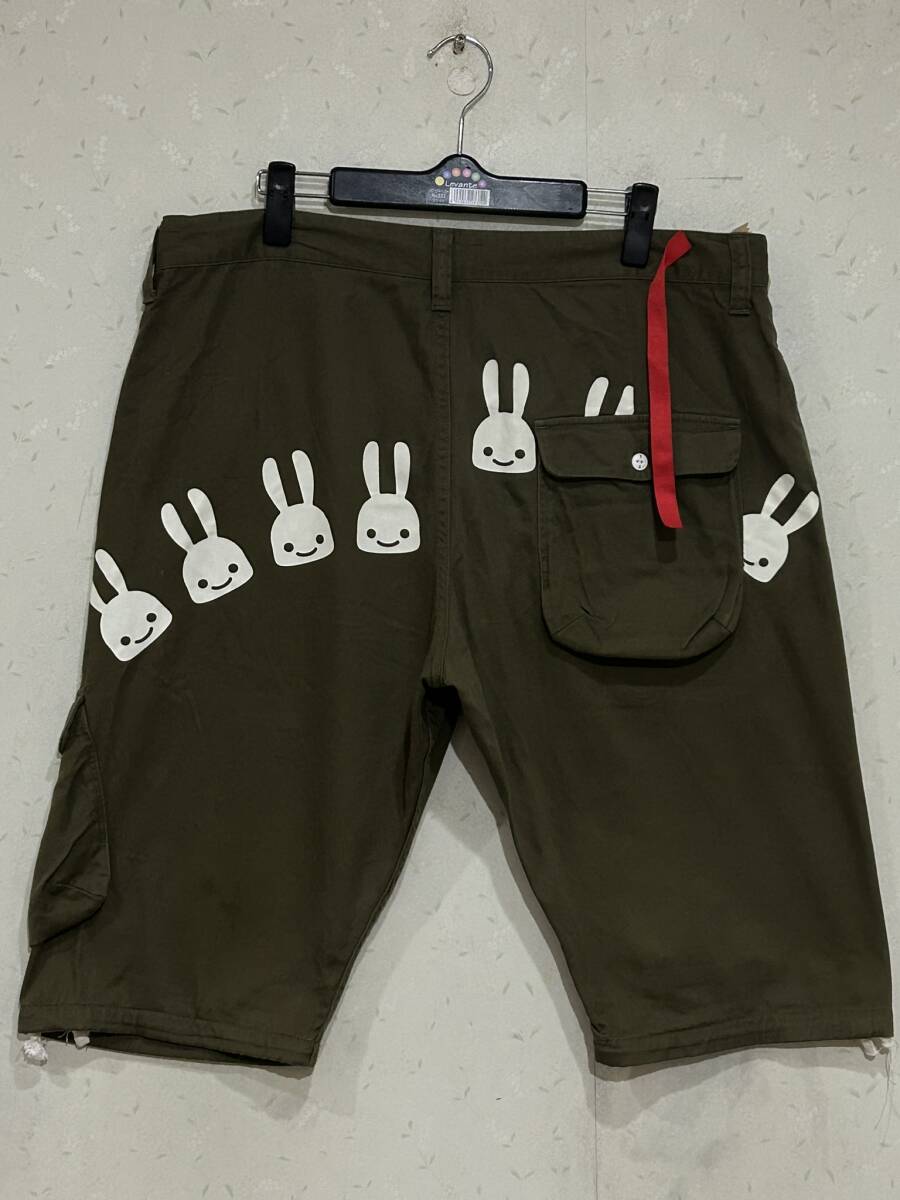 *CUNE кий n7 полосный ... краска одиночный cargo chino Work Short шорты оливковый хаки сделано в Японии L BJBD.D