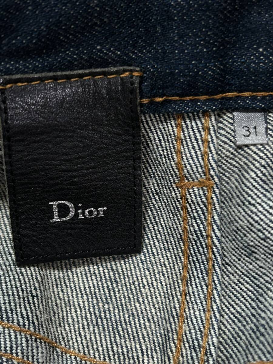 Dior homme ディオールオム 003D002A0814 ボタンフライ デニムパンツ 未裾直 日本製 濃紺 31 　　　　　　　　 BJBD.D_画像8