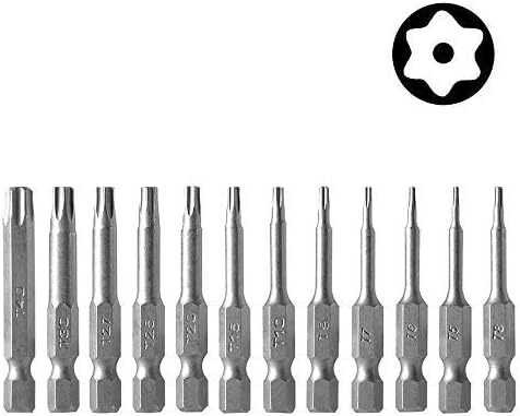 トルクスドライバー トルクス星ネジ用ビットセット 六角軸 6.35mm 12本組み T5-T40 ドリル ビット工具 六角ビットセット 六角軸_画像2