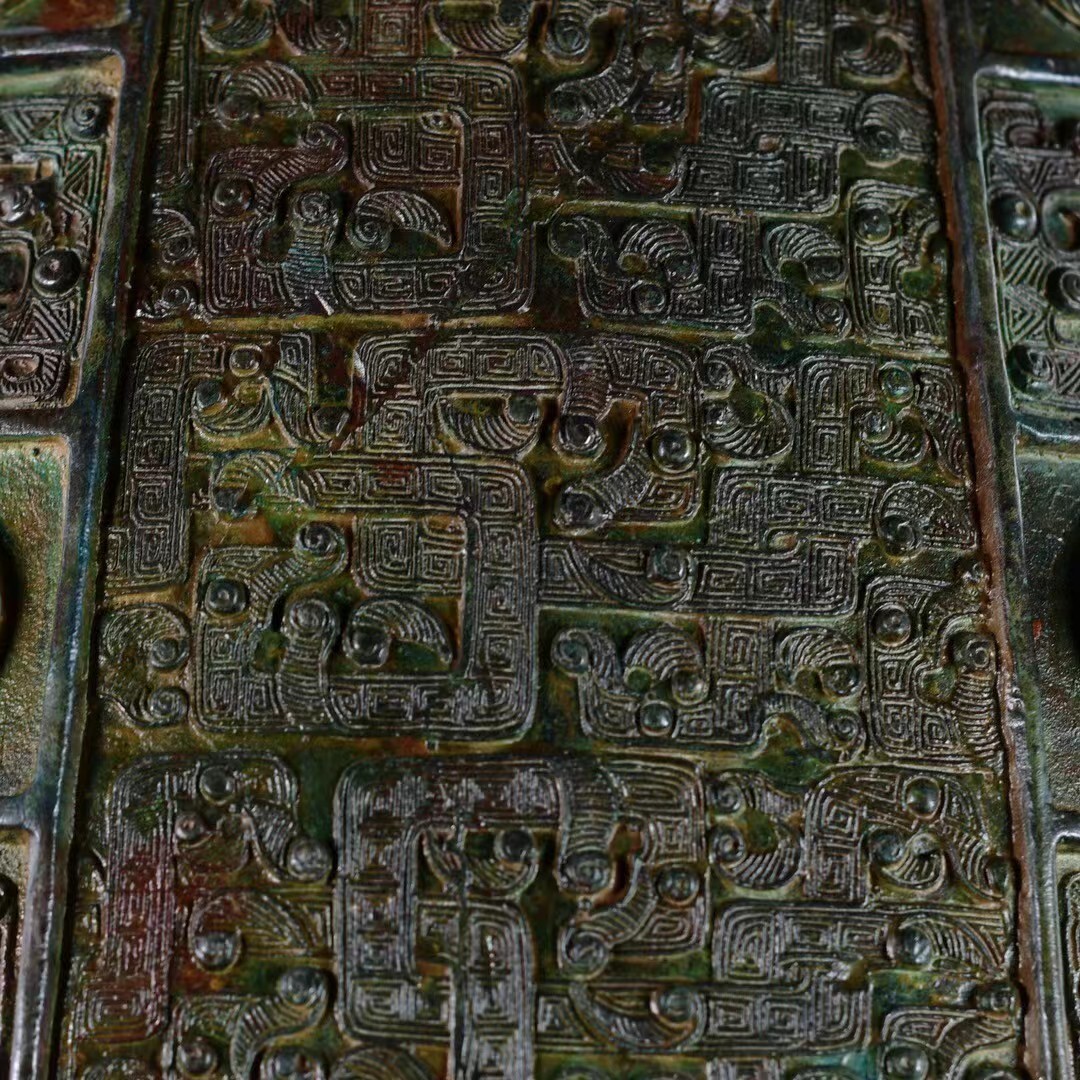 商周時代・青銅器 收藏 【銘紋獸紋 青銅 雙龍 獸鈕 鐘 風水置物