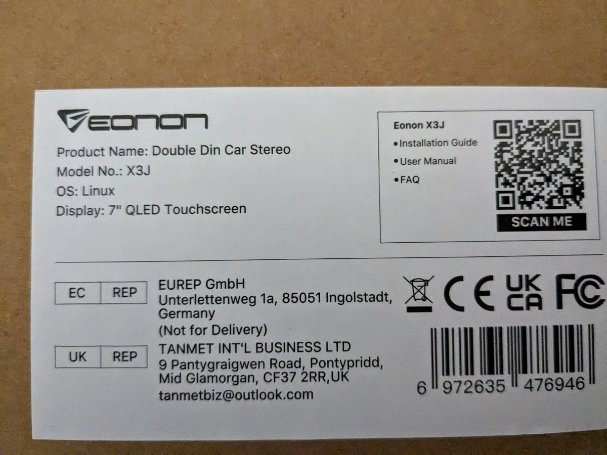 Eonon X3J  7インチ ワイヤレス CarPlay/AndroidAutoType-C急速充電 ジャンク品