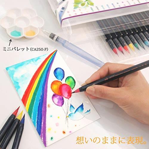 ◆送料無料 あかしや 筆ペン 水彩毛筆 彩 14色+2本セット 鮮やかな日本の伝統色 CA350S-01 【期間限定】_画像6