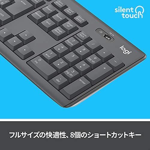 ◆送料無料 ロジクール ワイヤレスキーボード K295GP 静音 防水 キーボード 無線 Unifying K295 windows chrome グラファイト 国内正規品_画像2