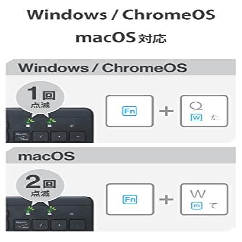 * free shipping Elecom wireless key board wireless 2.4GHz quiet sound numeric keypad attaching thin type compact Windows ChromeOS macOS correspondence black 