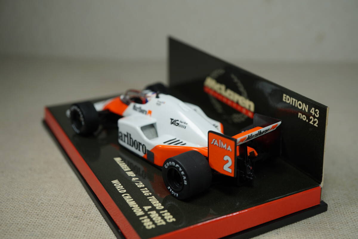 1/43 タバコデカール加工 プロスト 初チャンピオン MINICHAMPS McLaren MP4/2B TAG Porsche #2 Prost 1985 マクラーレン ポルシェ MP4 2B_画像7