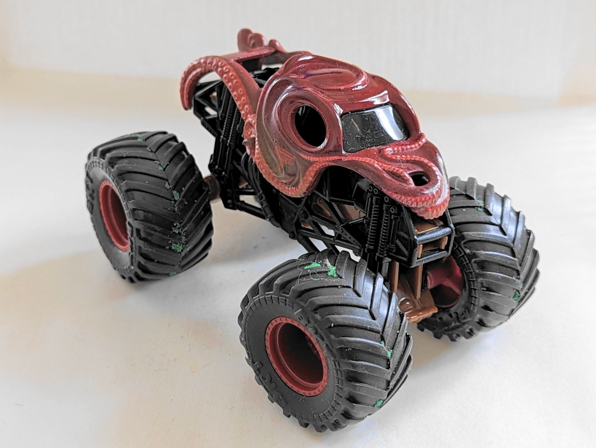 ◎モンスタートラック◎オクトーバー OCTON8ER 赤◎1/64 LOOSE ジャンク MONSTER JAM HOT WHEELS ホットウィールの画像3