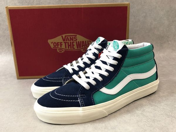 新品・BILLY'S限定●VANS●SK8-MID REISSUE スケート ミッド リイシュー DRESS BLUE SEA GREEN●バンズの画像2