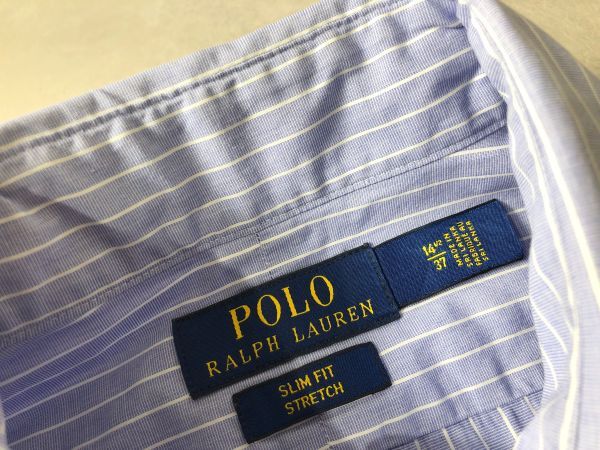 POLO RALPH LAUREN●裾ポニー刺●SLIM FIT STRETCH ホリゾンタルカラー ストライプ シャツ●ポロ ラルフローレンの画像6