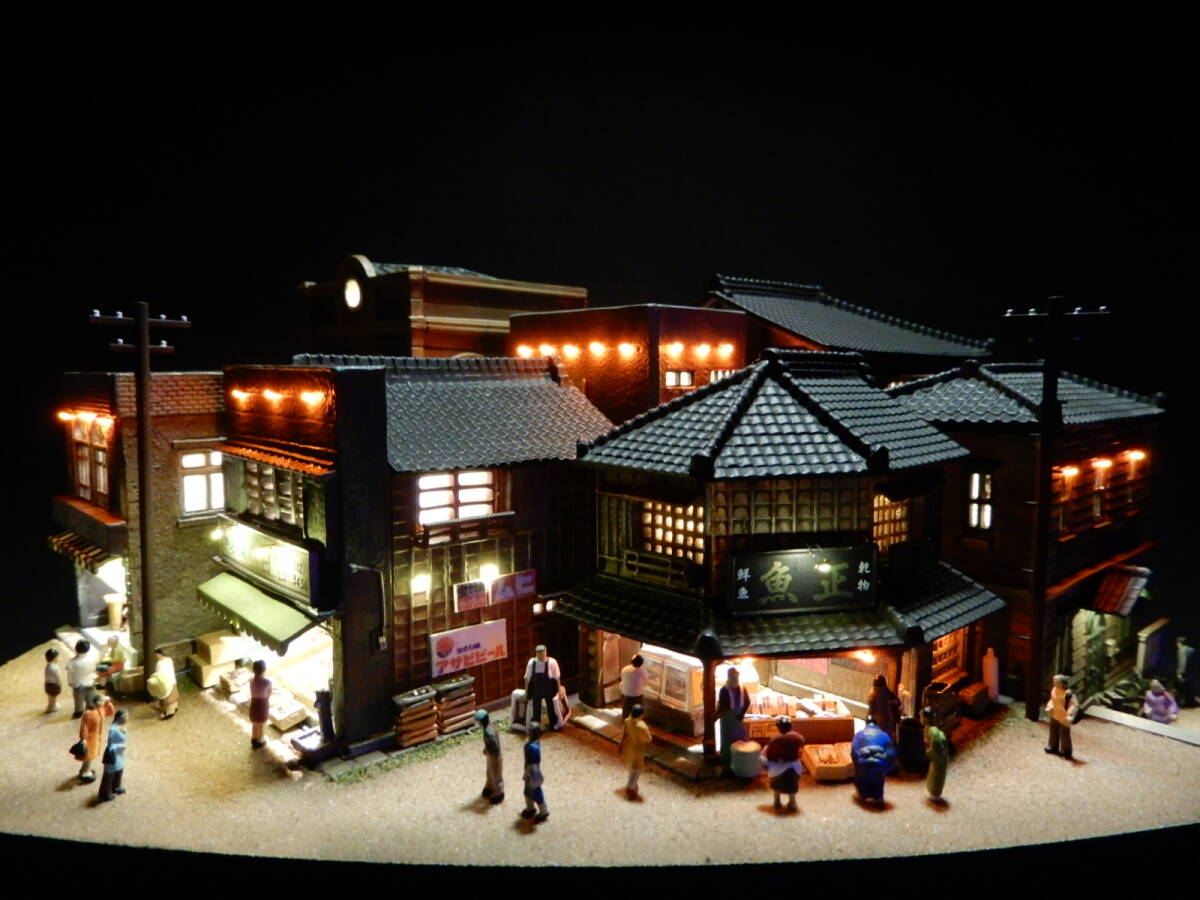 1/150 NostalgicTown『昭和下町の情景』☆LED電飾/ケース付