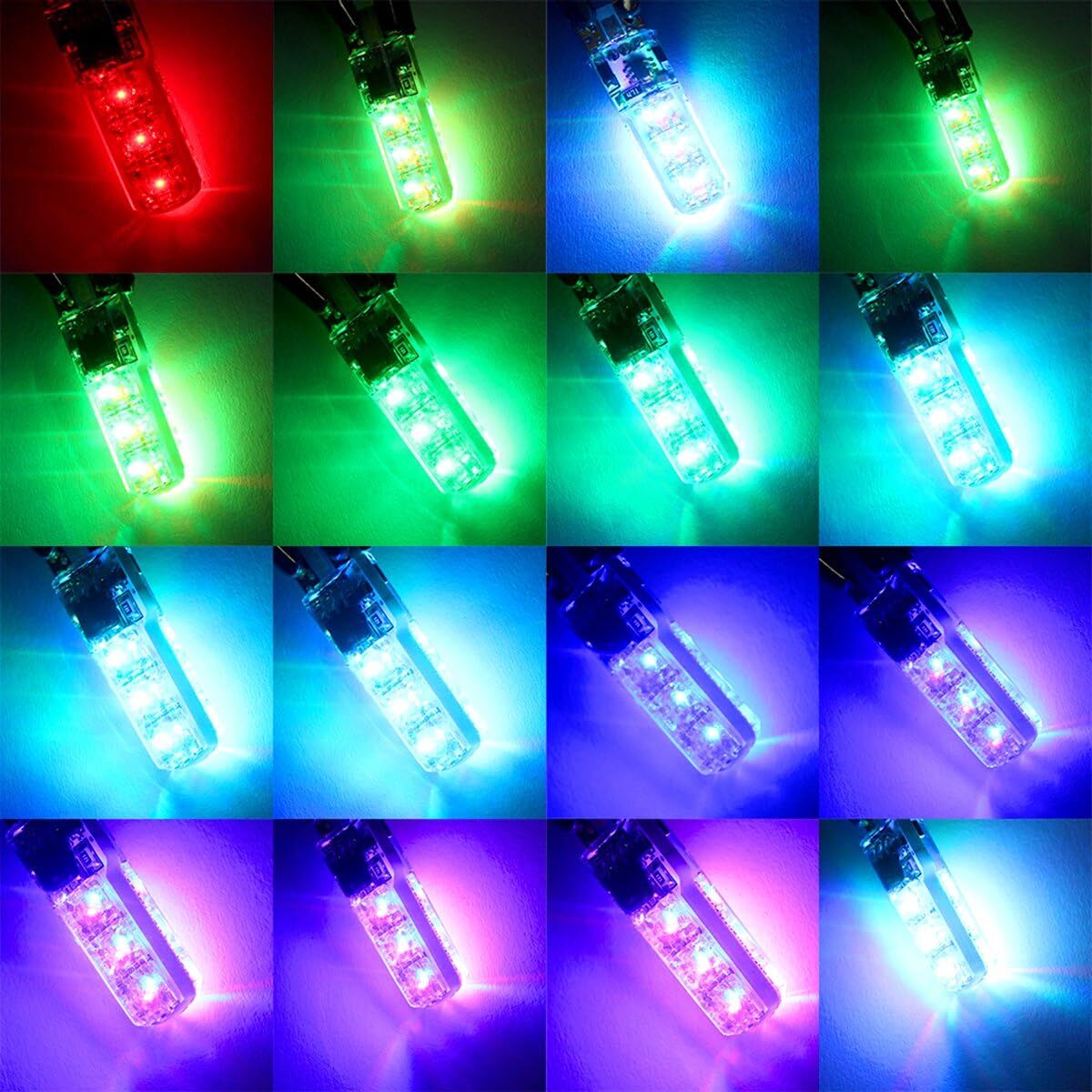 T10 LED valve(bulb) 6SMD 12V strobo T10 clearance lamp RGB16 color switch + 4 mode strobo blinking LEDli
