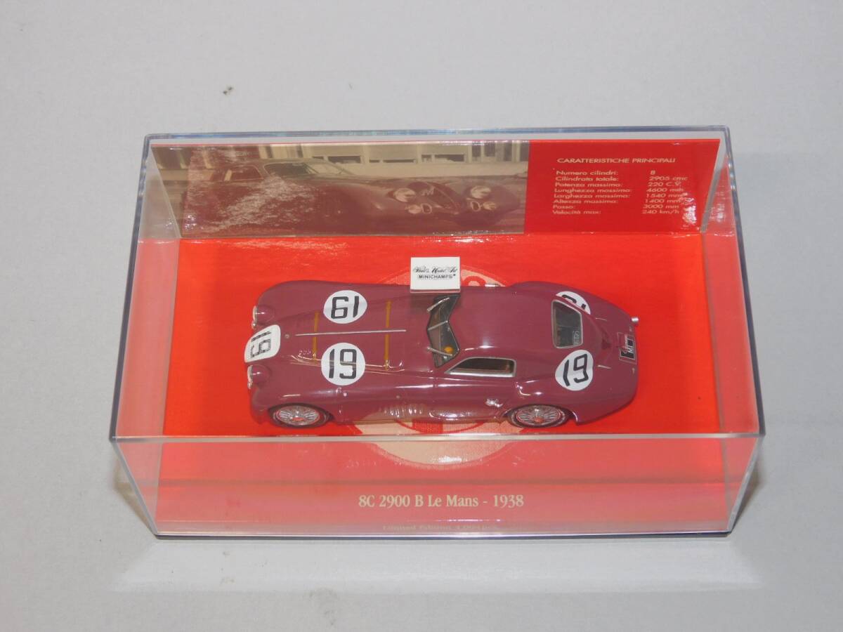 ★1円～ ミニチャンプス 1/43 アルファロメオ 8C 2900 B ル・マン 1938 #19 レッド ミニカー Alfa Romeo Le Mans MINICHAMPS の画像7