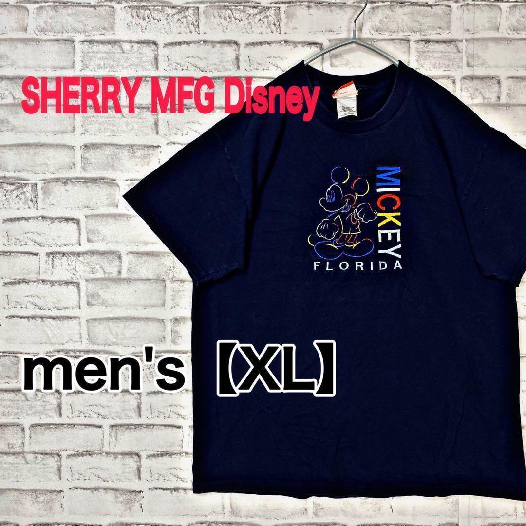 【G579】SHERRY MFG Disney 半袖刺繍Tシャツ【XL】ネイビー