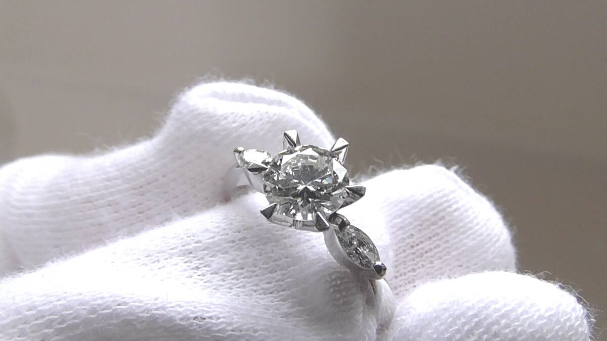 極美品 ダイヤモンド 0.537ct 結婚指輪  婚約指輪 プラチナ台 鑑定書付 税込の画像1