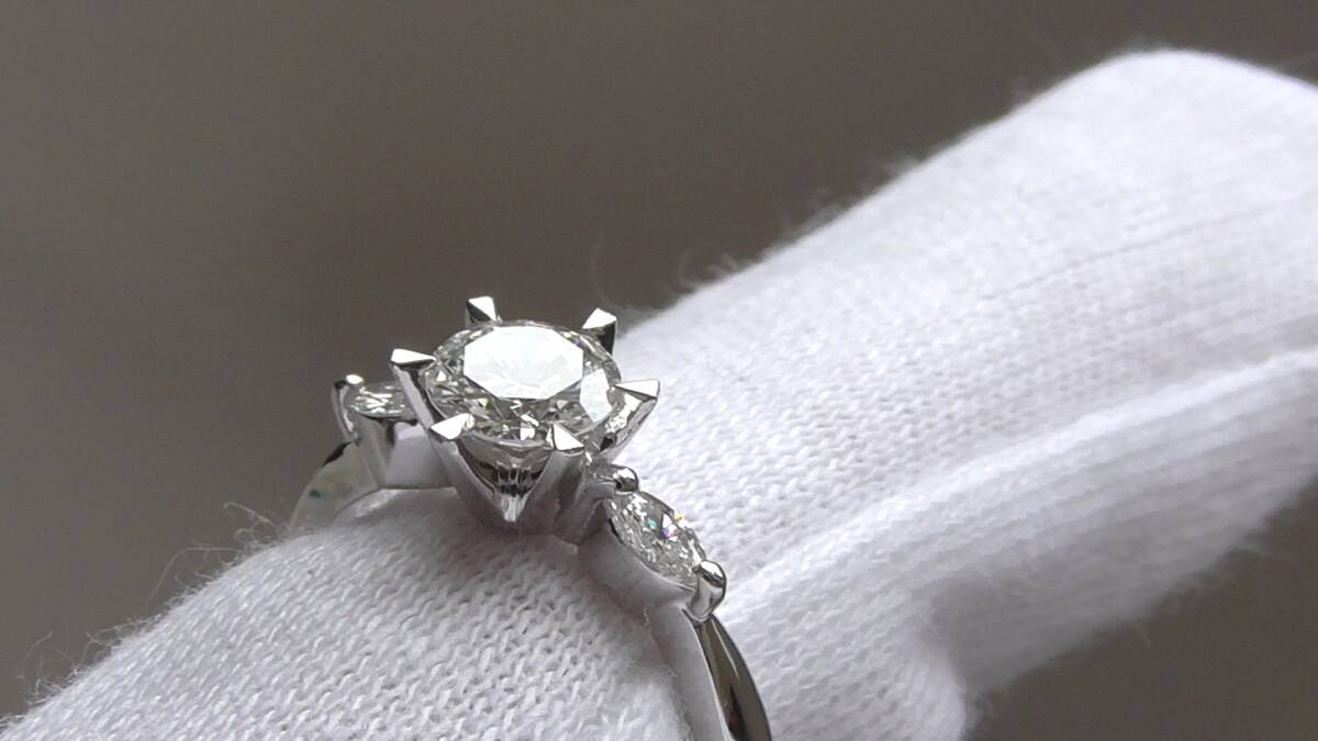 極美品 ダイヤモンド 0.537ct 結婚指輪  婚約指輪 プラチナ台 鑑定書付 税込の画像9