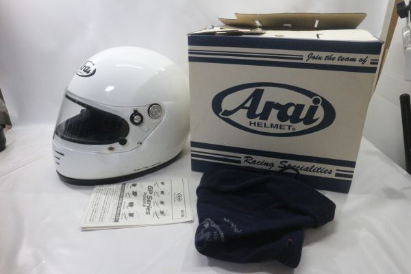 ◇ARAI アライ GP-2K 4輪レース用ヘルメット 白色 フルフェイス 59-60cm Lサイズ JAF公認 SFL構造 箱・取説付きの画像1