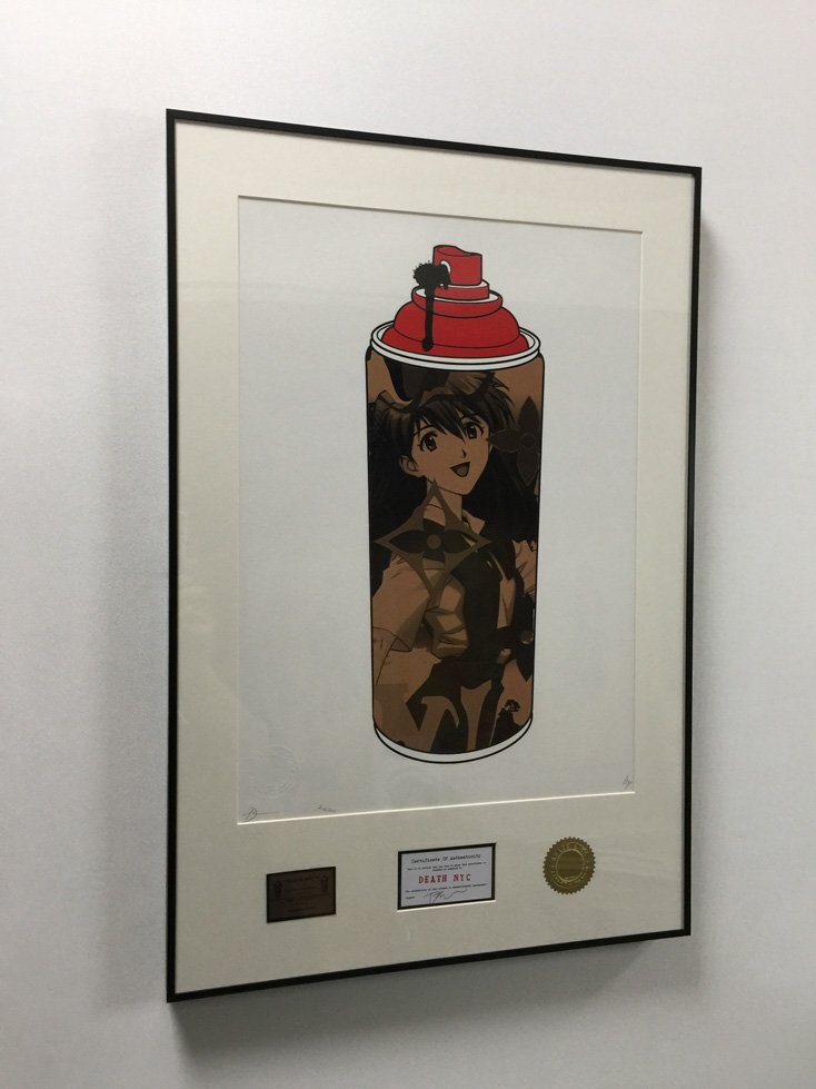 DEATH NYC 額付き 世界限定100枚 アートポスター 缶スプレー 惣流・アスカ・ラングレー 現代アート_画像3