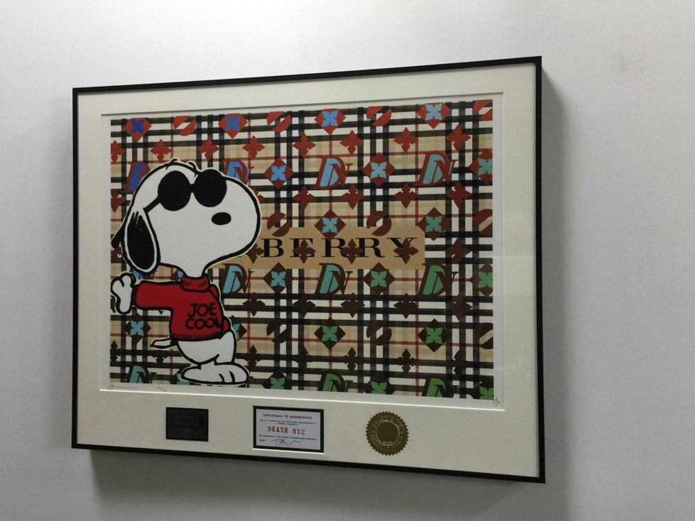 DEATH NYC 額付き 世界限定100枚 アートポスタ Joe cool SNOOPY スヌーピー LV ルイ・ヴィトン 現代アート_画像4