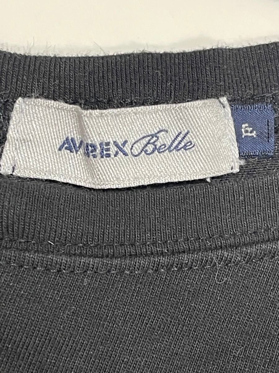 AVIREX レディース　カットソー　ブラック　Tシャツ フリーサイズ