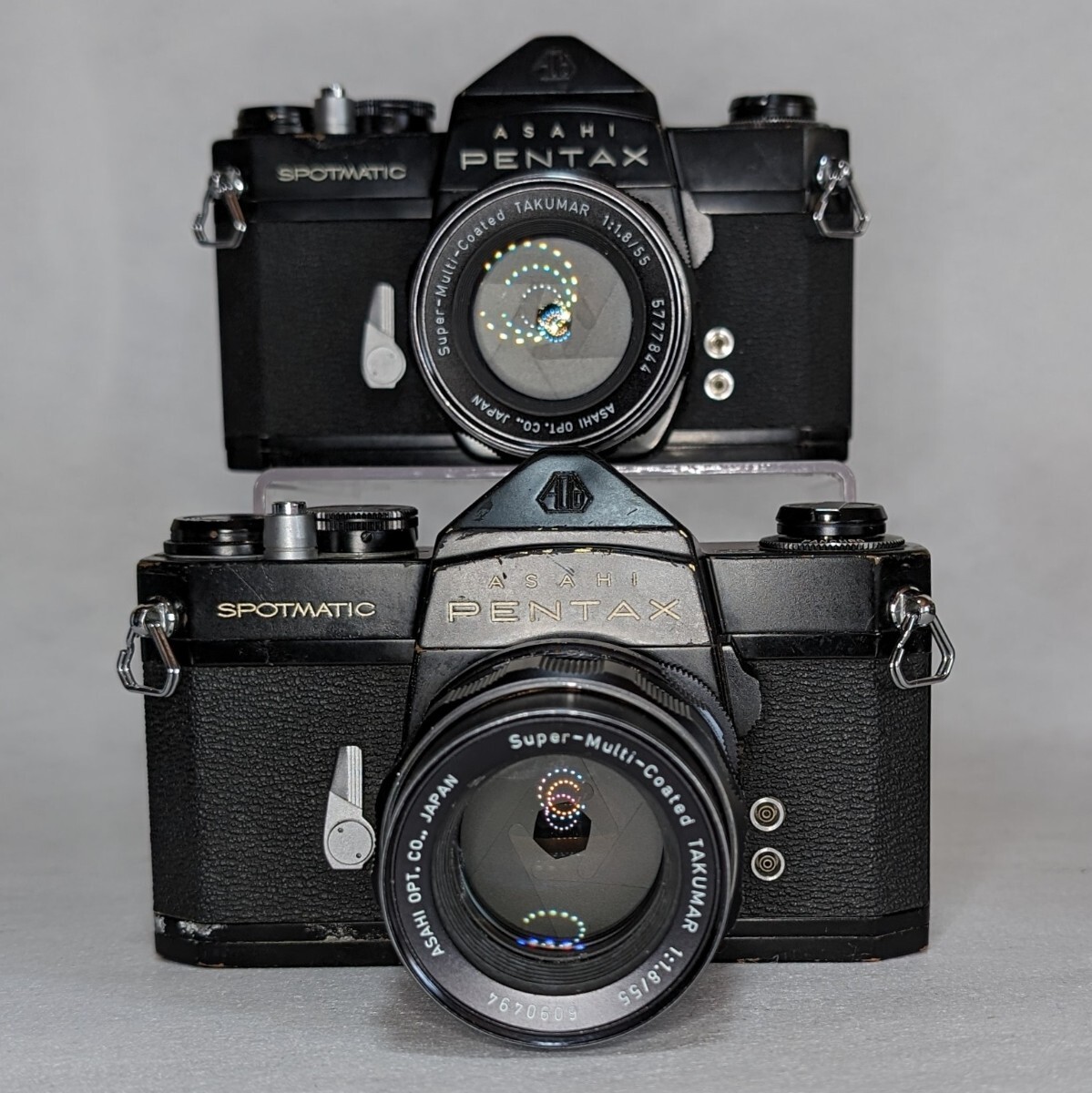 レトロ フィルムカメラ 一眼レフカメラ PENTAX SPOTMATIC ブラックペイント 2台セット ジャンク品の画像1