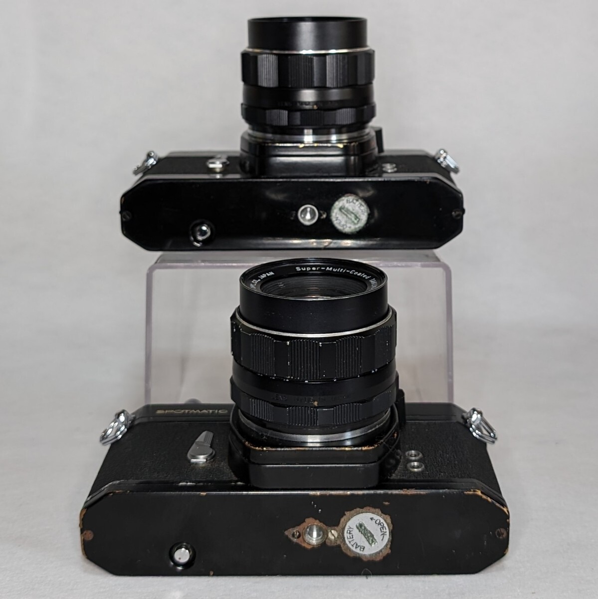 レトロ フィルムカメラ 一眼レフカメラ PENTAX SPOTMATIC ブラックペイント 2台セット ジャンク品の画像4