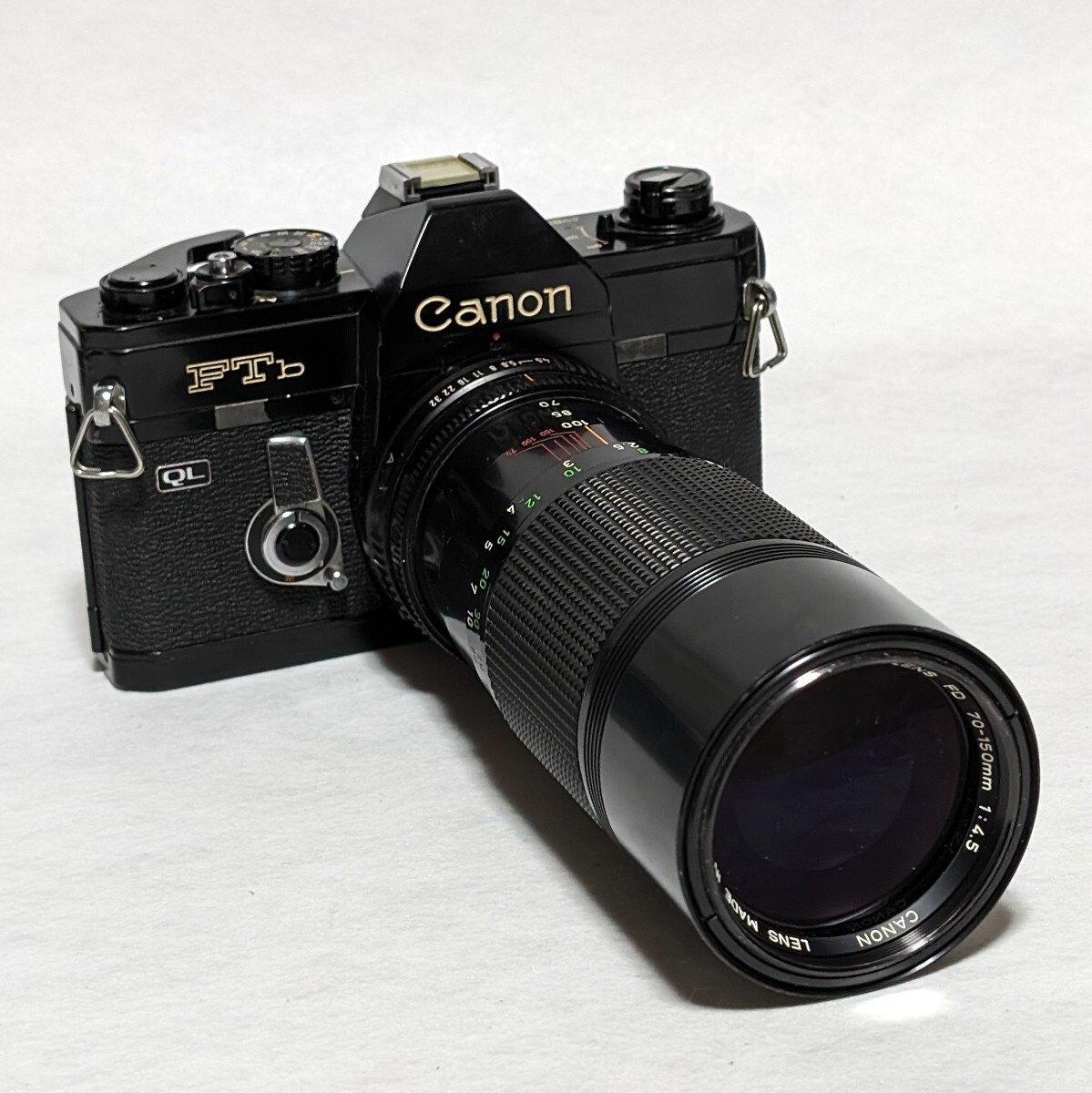 キヤノン Canon FTb QL ブラック レンズ付き フード内蔵式 FDズームレンズ 70-150mm F4.5 ジャンクの画像1