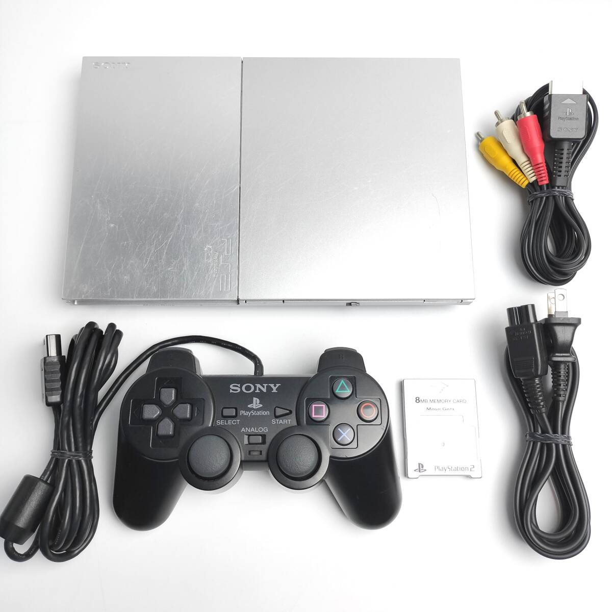 ★薄型★ 動作確認済み PS2 最終生産型 SCPH-90000 サテンシルバー PS2 プレステ2 PlayStation2 SCPH 90000 SS シルバー 薄型 管02の画像1