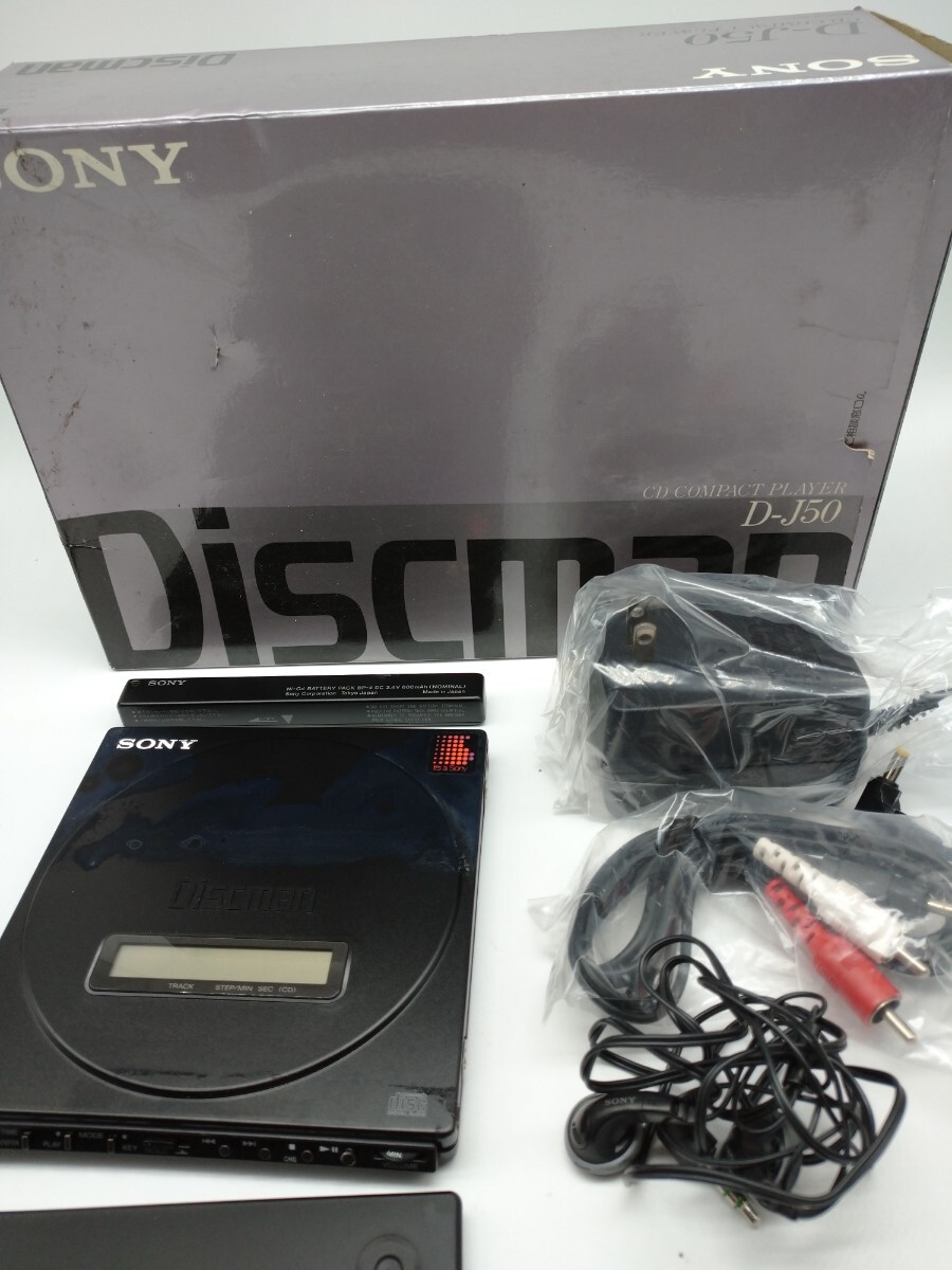 SONY ソニー Discman ディスクマン 薄型CDコンパクトプレーヤー D-J50 動作未確認 現状品 ジャンク品 元箱付きの画像1