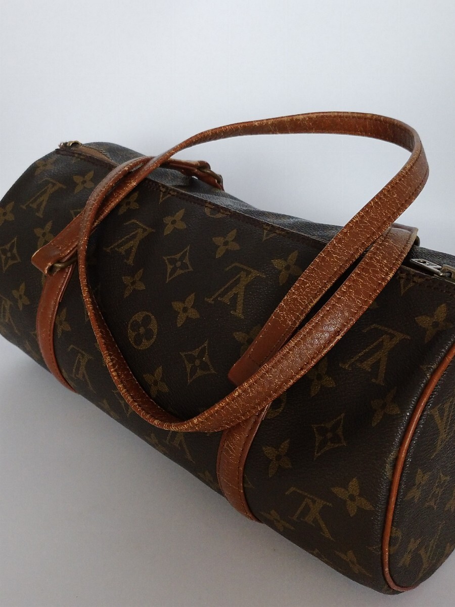 LOUIS VUITTON ルイヴィトン モノグラム 筒型 ハンドバッグ パピヨン30 ヴィンテージ 難あり 現状品の画像4