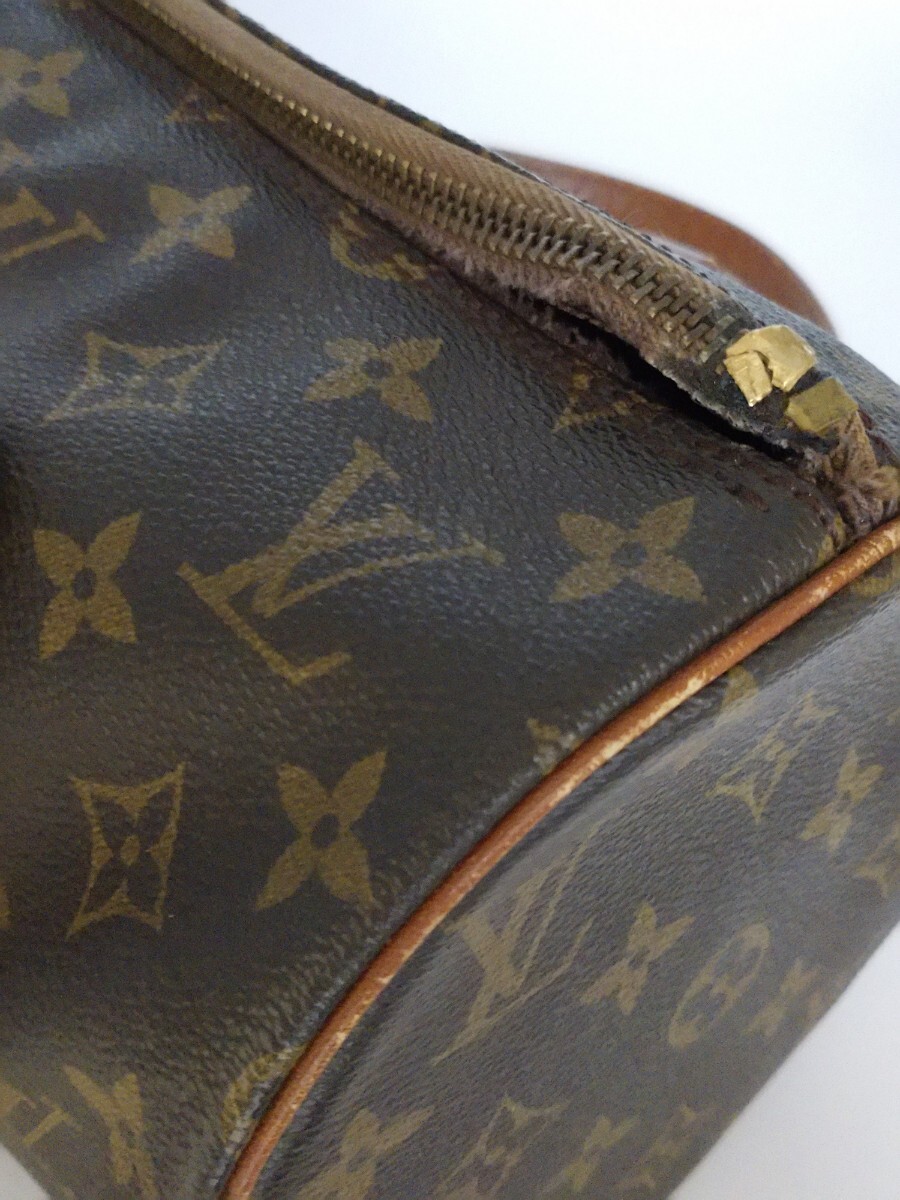 LOUIS VUITTON ルイヴィトン モノグラム 筒型 ハンドバッグ パピヨン30 ヴィンテージ 難あり 現状品の画像6