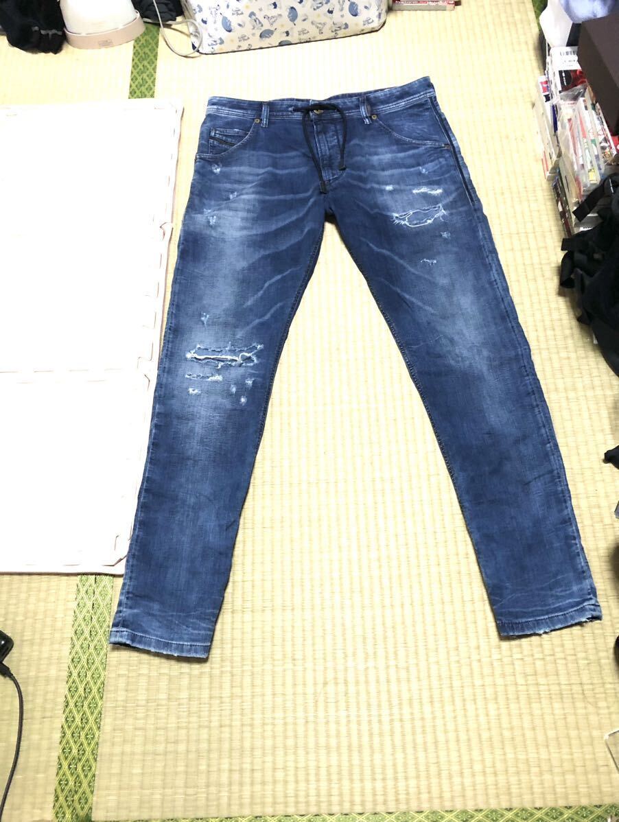 【DIESEL KROOLEY CB-NE 0685I STRETCH JOGG JEANS】ディーゼル ジョグジーンズ デニム スウェット パンツ 30 インディゴ 美品 定価4.9万_画像5